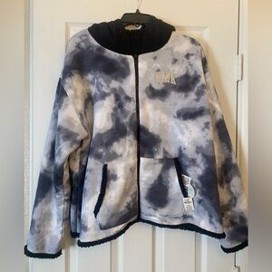 Victoria's Secret PINK BLING
REVERSIBLE SHERPA LINED FULL-ZIP HOODIE XL NWT